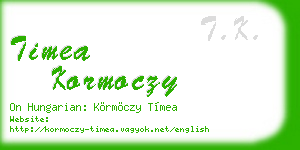 timea kormoczy business card