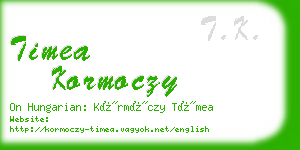 timea kormoczy business card